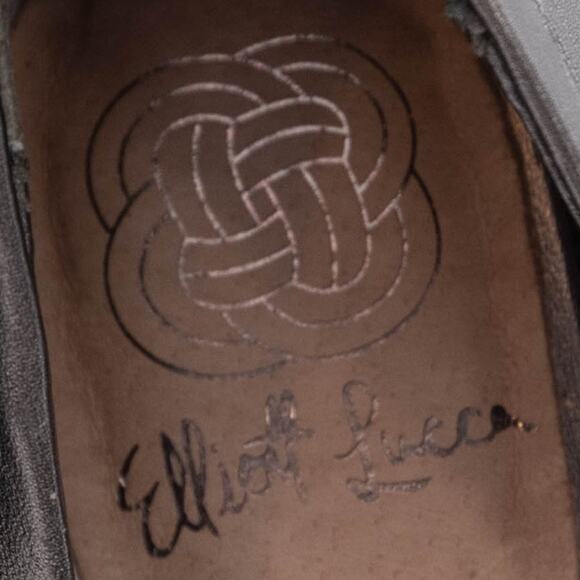 Elliott Lucca Metallic Pewter Gray Leather Braided Heels Size 6 - Picture 8 of 10